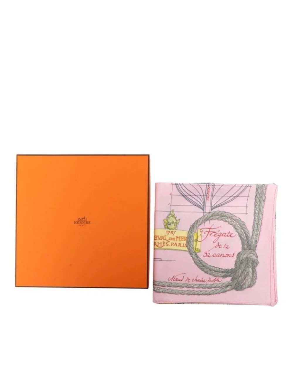 Hermes Carre 90 Cheval de Mer Sea Horse Scarf Pink Silk